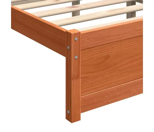 Gultas Rāmis Vaska Brūna 100 X 200 Cm Priedes Masīvkoks Vidaxl