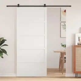 Šķūņa Durvis Balts 90 X 2,5 X 208 Cm Ciets Priedes Koks Vidaxl