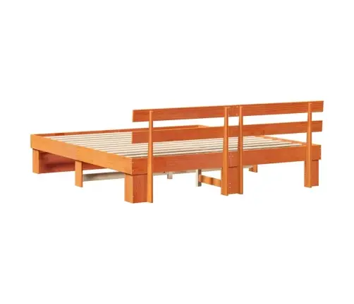 Gultas Rāmis Brūna 200 X 200 Cm Priedes Masīvkoks Vidaxl