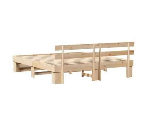 Voodi Raam Peaga Pruun 180 X 200 Cm Tahke Mänd