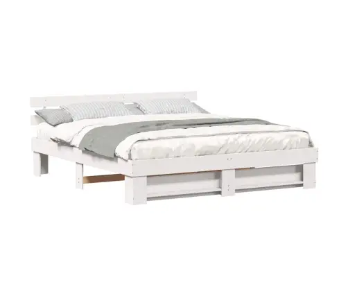 Gultas Rāmis Balts 180 X 200 Cm Priedes Masīvkoks Vidaxl