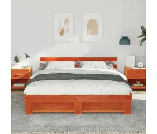 Gultas Rāmis Brūna 180 X 200 Cm Priedes Masīvkoks Vidaxl