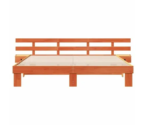 Gultas Rāmis Ar Atvilktni Brūna 200 X 200 Cm Priedes Masīvkoks Vidaxl