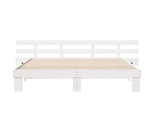 Lovos Rėmas Balta 180 X 200 Cm Kietos Pušies Mediena