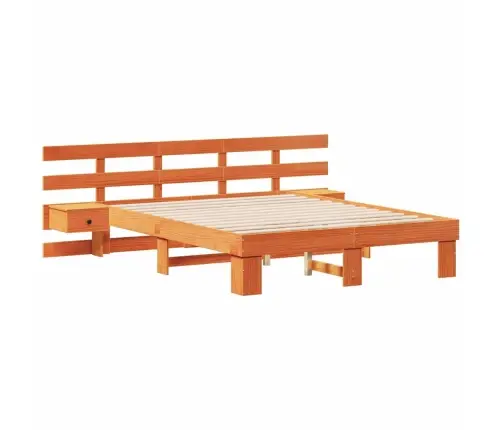 Gultas Rāmis Brūna 160 X 200 Cm Cieta Priede Un Cieta Priede Vidaxl