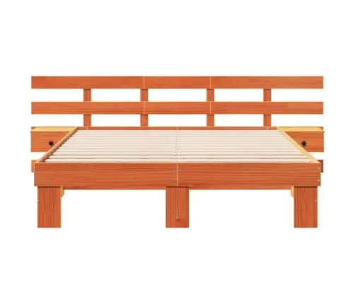 Gultas Rāmis Brūna 160 X 200 Cm Cieta Priede Un Cieta Priede Vidaxl