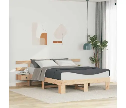 Lovos Rėmas Ruda 150 X 200 Cm Kietos Pušies Mediena