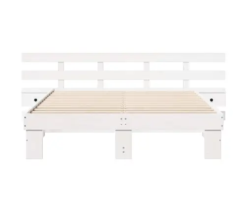 Lovos Rėmas Balta 150 X 200 Cm Kietos Pušies Mediena