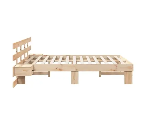 Gultas Rāmis Brūna 140 X 200 Cm Cieta Priede Un Cieta Priede Vidaxl