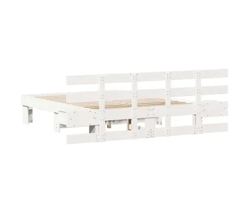 Lovos Rėmas Balta 140 X 190 Cm Kietos Pušies Mediena