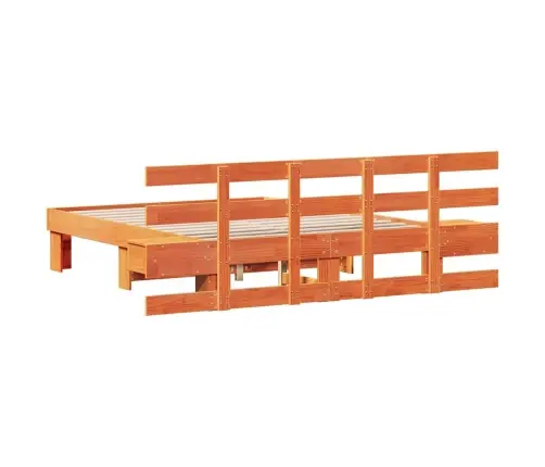 Gultas Rāmis Brūna 140 X 190 Cm Cieta Priede Un Cieta Priede Vidaxl