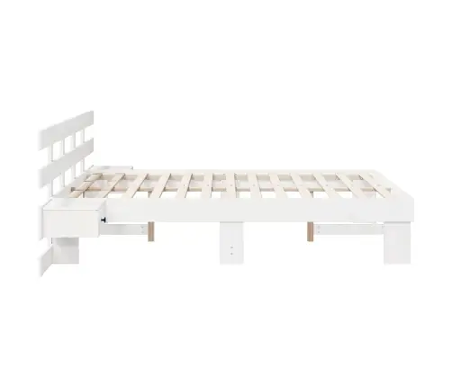 Gultas Rāmis Balts 135 X 190 Cm Cieta Priede Un Cieta Priede Vidaxl