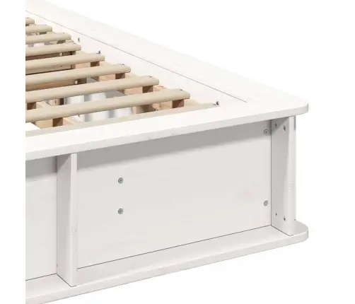 Gultas Rāmis Ar Uzglabāšanu Balts 200 X 200 Cm Koka Vidaxl