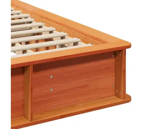 Gultas Rāmis Ar Uzglabāšanu Vaska Brūna 200 X 200 Cm Koka Vidaxl