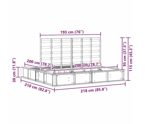 Gultas Rāmis Ar Uzglabāšanu Vaska Brūna 200 X 200 Cm Koka Vidaxl