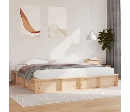 Gultas Rāmis Ar Uzglabāšanu Brūna 180 X 200 Cm Koka Vidaxl