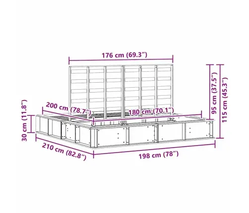 Gultas Rāmis Ar Uzglabāšanu Brūna 180 X 200 Cm Koka Vidaxl