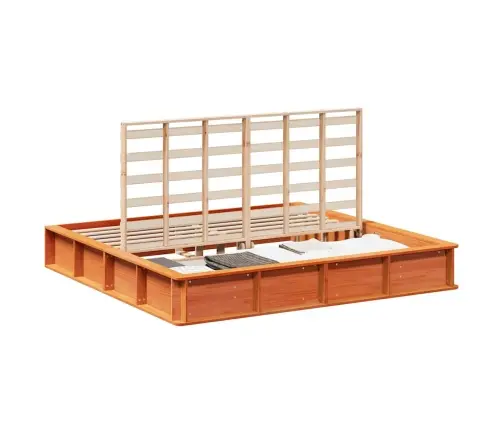 Gultas Rāmis Ar Pacelšanas Uzglabāšanu, Vaska Brūnā Krāsā, 180 X 200 Cm, Cietā Priede Vidaxl