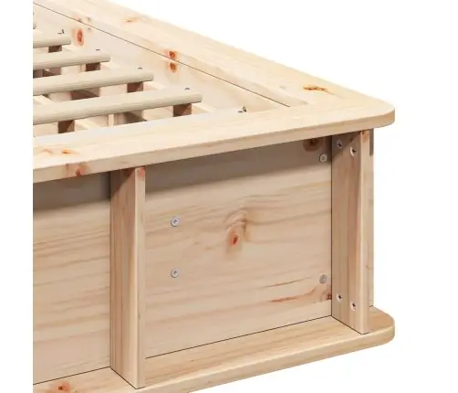 Gultas Rāmis Ar Pacelšanas Uzglabāšanu - 150 X 200 Cm, Cietā Priedes Koks Vidaxl