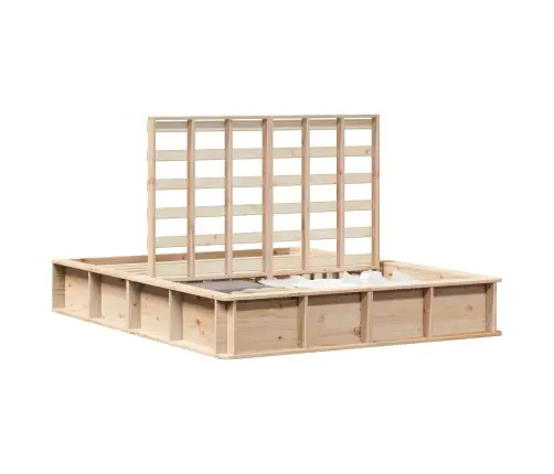 Gultas Rāmis Ar Pacelšanas Uzglabāšanu - 150 X 200 Cm, Cietā Priedes Koks Vidaxl