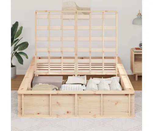 Lovos Rėmas Ruda 140 X 200 Cm Kietos Pušies Mediena