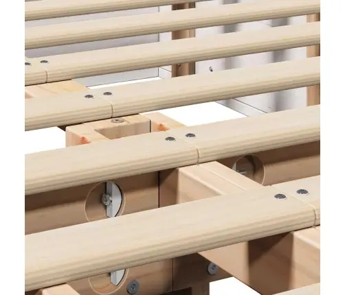 Voodi Raam Valge 140 X 200 Cm Tahke Mänd