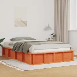 Gultas Rāmis Vaska Brūna 210 X 118 X 30 Cm Ciets Priedes Koks Vidaxl