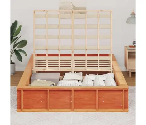 Voodi Raam Vahapruun 120 X 200 Cm Tahke Mänd