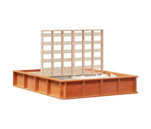 Gultas Rāmis Ar Uzglabāšanu Vaska Brūna 140 X 190 Cm Masīvkoks Vidaxl