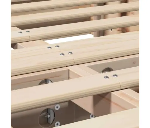 Gultas Rāmis Brūna 135 X 190 Cm Priedes Masīvkoks Vidaxl