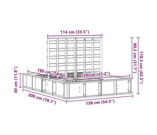 Gultas Rāmis Ar Uzglabāšanu Balts 120 X 190 Cm Koka Vidaxl