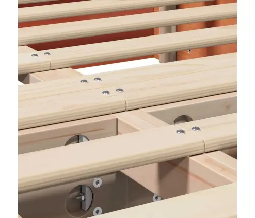 Gultas Rāmis Ar Uzglabāšanu Vaska Brūna 120 X 190 Cm Koka Vidaxl