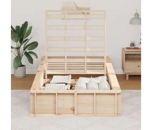 Gultas Rāmis Ar Uzglabāšanu Brūna 100 X 200 Cm Koka Vidaxl