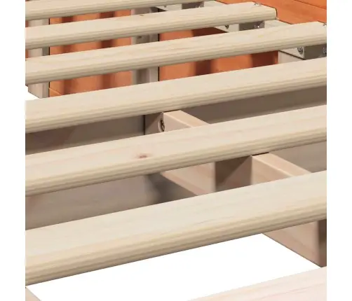 Gultas Rāmis Ar Uzglabāšanu Vaska Brūna 100 X 200 Cm Koka Vidaxl