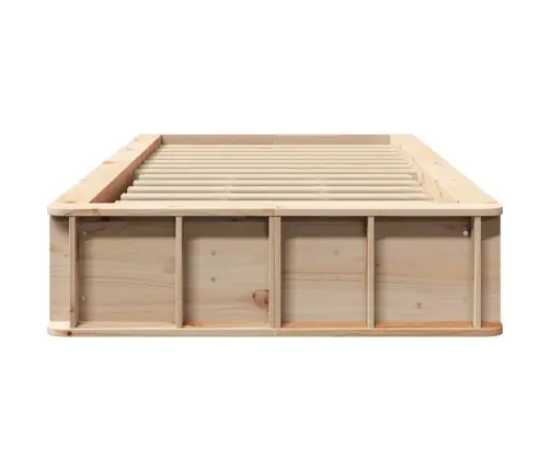 Gultas Rāmis Ar Uzglabāšanu Brūna 90 X 200 Cm Priedes Masīvkoks Vidaxl