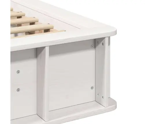 Voodi Raam Valge 90 X 200 Cm Tahke Mänd