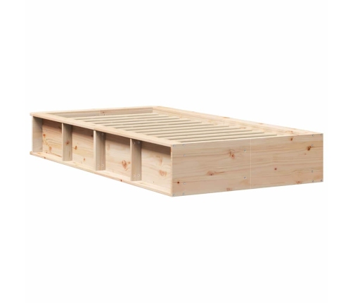 Gultas Rāmis Ar Uzglabāšanu Brūna 80 X 200 Cm Priedes Masīvkoks Vidaxl