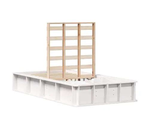 Voodi Raam Valge 80 X 200 Cm Tahke Mänd