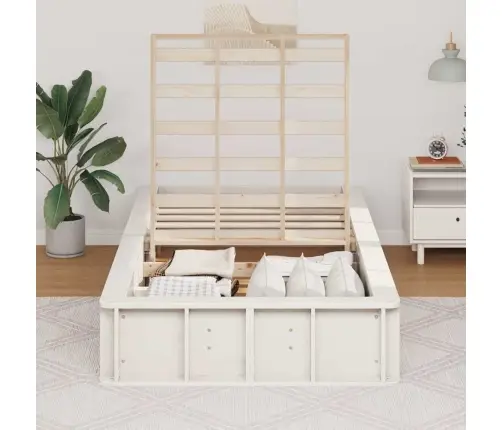 Lovos Rėmas Balta 210 X 118 X 30 Cm Kietos Pušies Mediena