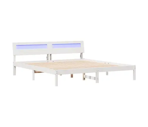 Lovos Rėmas Balta 200 X 200 Cm Kietos Pušies Mediena