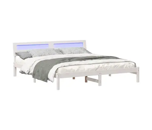 Lovos Rėmas Balta 200 X 200 Cm Kietos Pušies Mediena