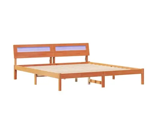 Gultas Rāmis Brūna 200 X 200 Cm Masīvkoks Vidaxl