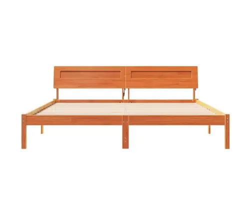 Gultas Rāmis Brūna 200 X 200 Cm Masīvkoks Vidaxl