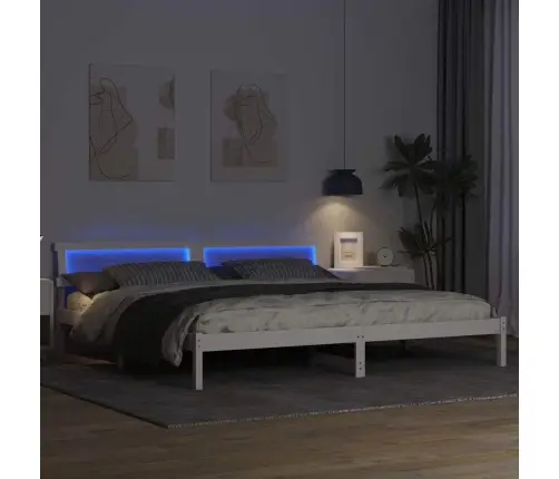 Lovos Rėmas Balta 200 X 200 Cm Kietos Pušies Mediena