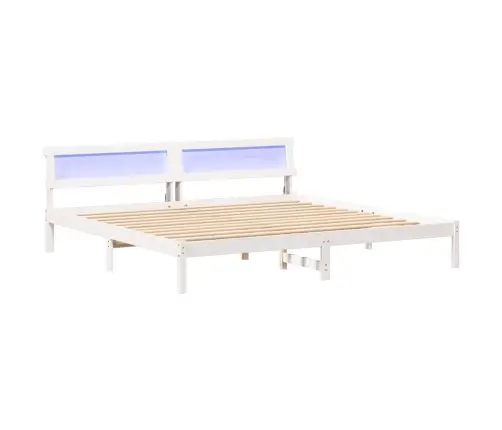 Lovos Rėmas Balta 200 X 200 Cm Kietos Pušies Mediena