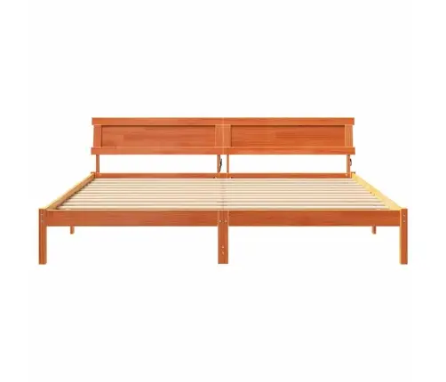 Gultas Rāmis Ar Led Sloksnes Lukturiem Ar Galvas Klāju Brūna 200 X 200 Cm Koka Vidaxl