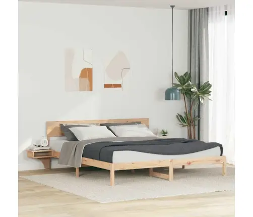 Gultas Rāmis Brūna 200 X 200 Cm Priedes Masīvkoks Vidaxl