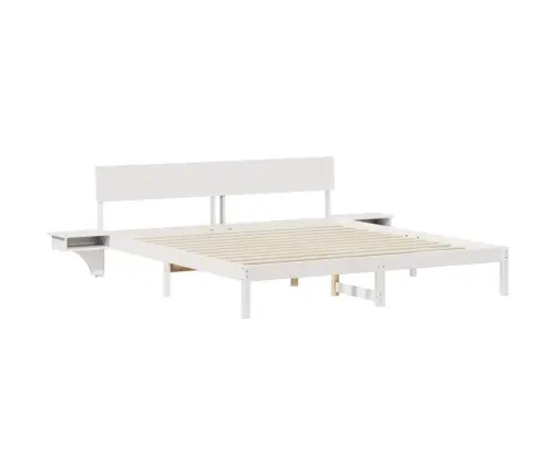 Lovos Rėmas Balta 200 X 200 Cm Kietos Pušies Mediena