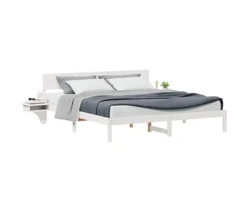 Lovos Rėmas Balta 200 X 200 Cm Kietos Pušies Mediena