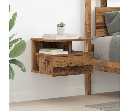 Läbiv Voodiäär 2 Pcs Vana Puit 40 X 31 X 27 Cm Tehispuit